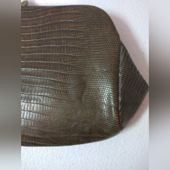 Lesco super chic vintage lizard genuine lizard skin small clutch in cognac EUC - Picture 7 of 11